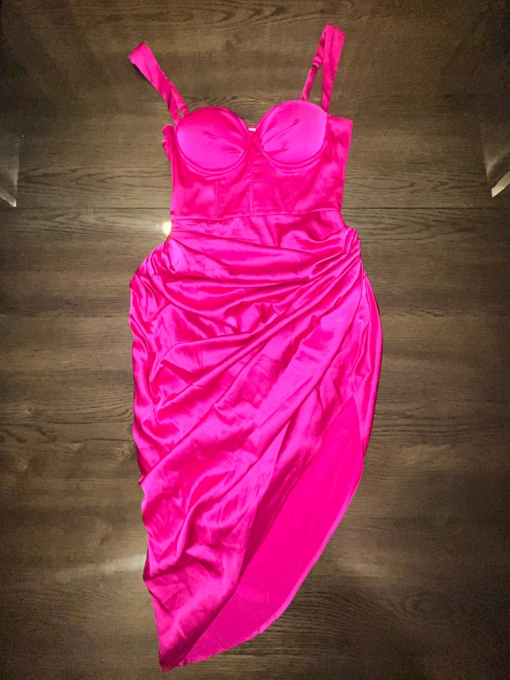Fashion Nova Hot Pink Midi Dress Size Medium